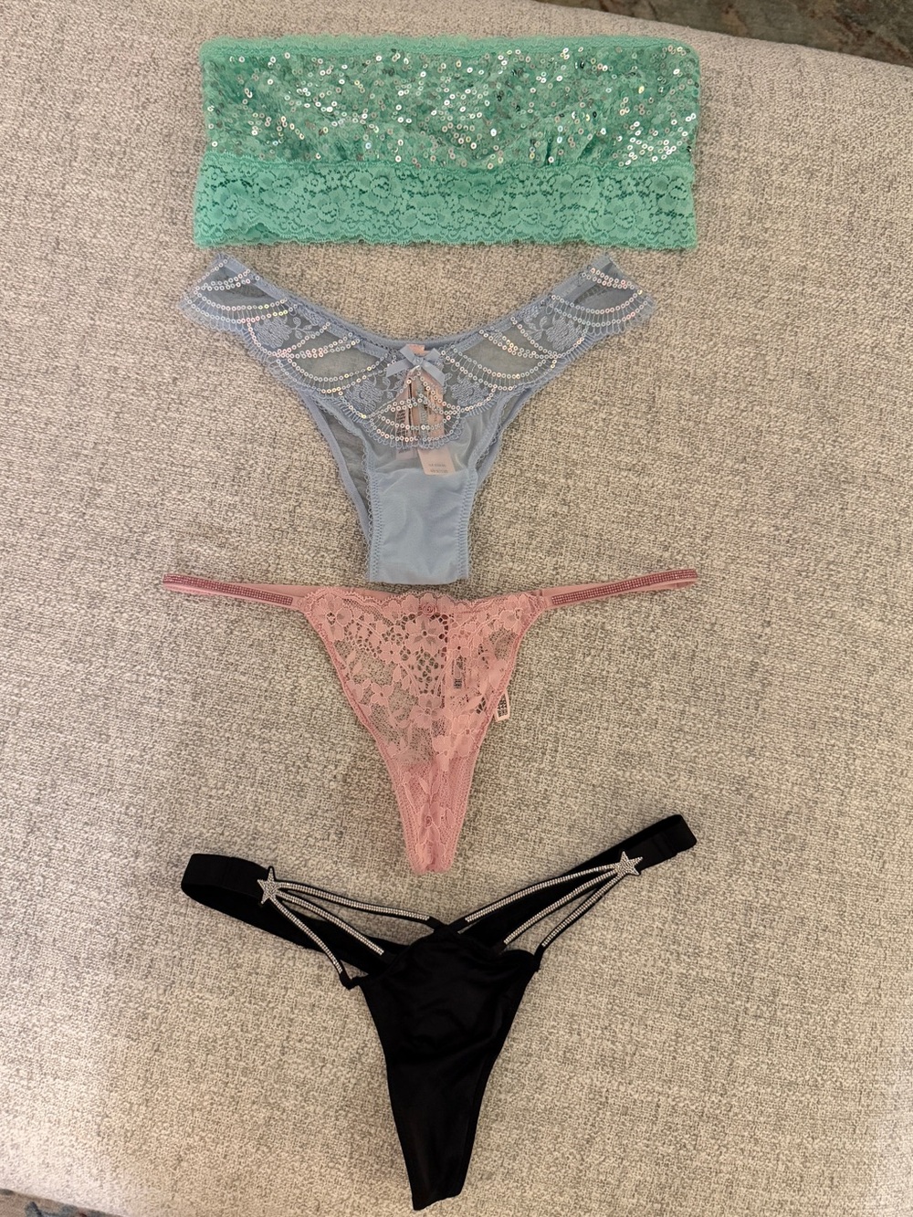 Victoria’s Secret Lace & Sequin Panty and Bralette Bundle